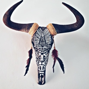 Blouwildebeest Boho Skull