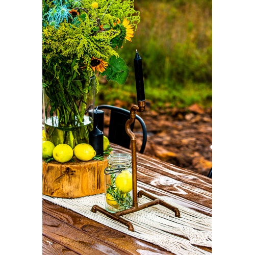 Copper Candle Holder - Plumbing Pipes