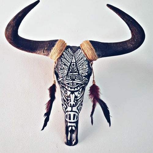 Blouwildebeest Boho Skull